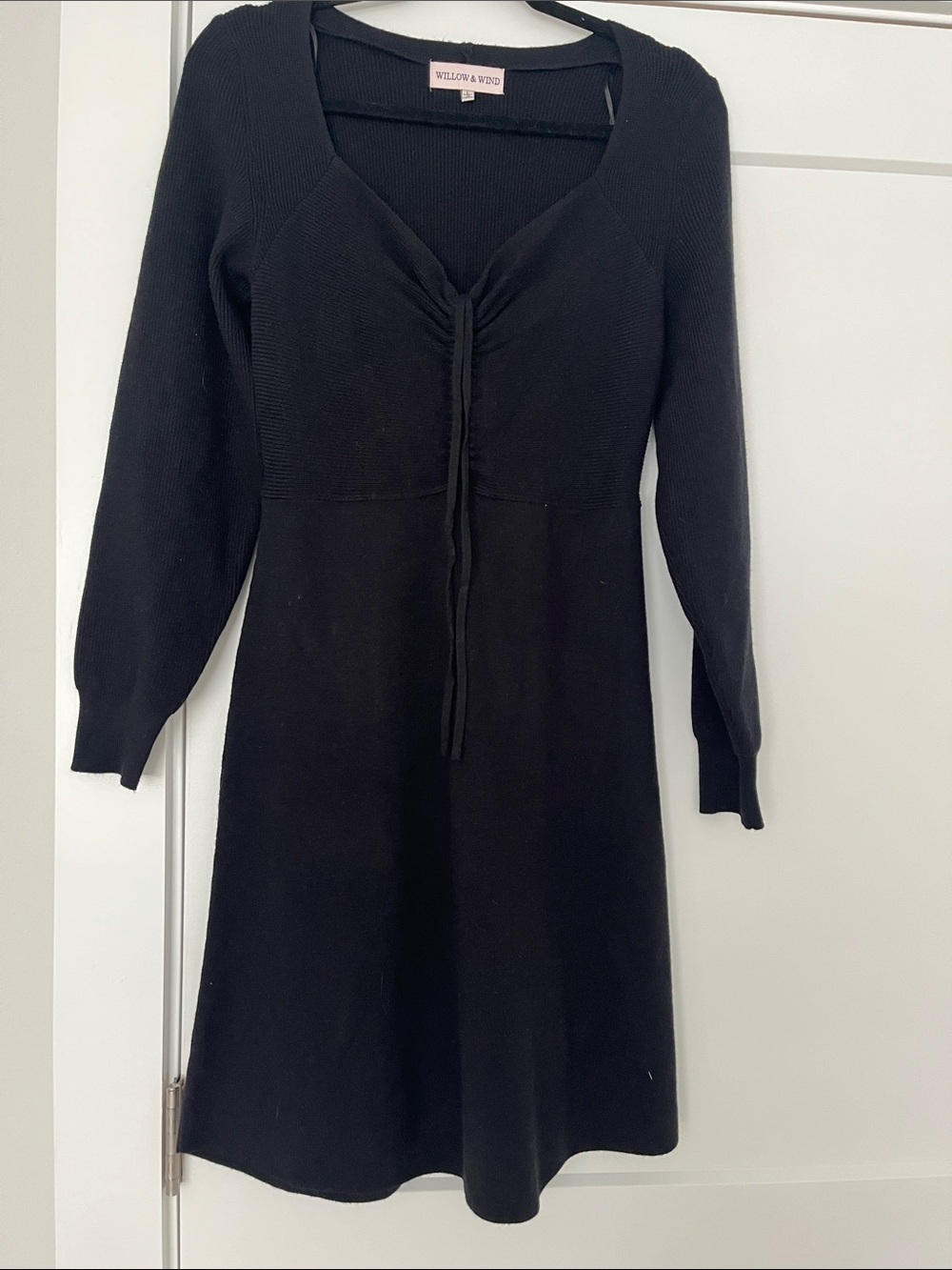 Willow and Wind Black Knit Long-Sleeve sweater Dress large
